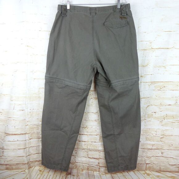Columbia VTG Y2K Convertible Cargo Pants Mens 36X30 Olive Green Zip Off Cotton - Picture 2 of 13